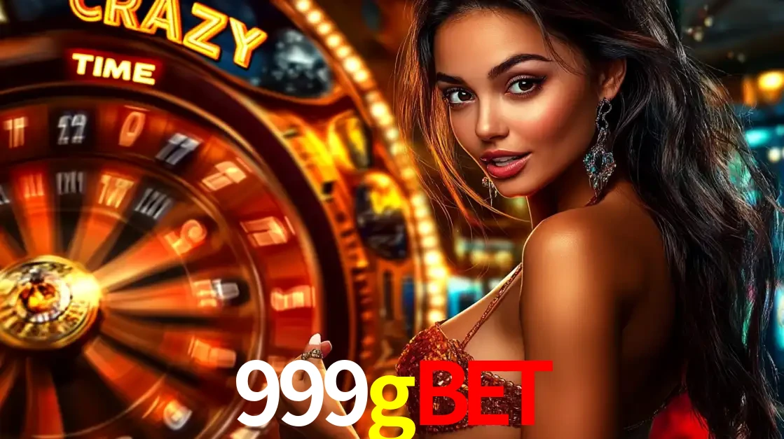 Mulher ao lado da roda de prêmios do jogo de cassino ao vivo Crazy Time, um dos shows de jogos mais emocionantes oferecidos pela plataforma de apostas 999gbet.